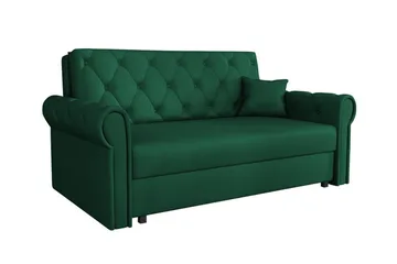 Denegal 2-sits liten bäddsoffa i Plysch - Grön - Möbler - Soffa - Bäddsoffa