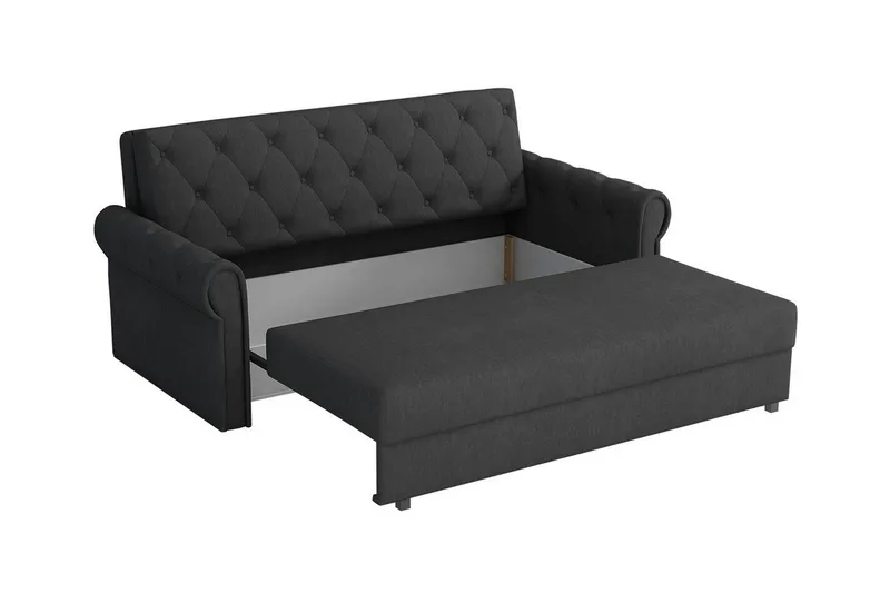 Denegal 2-sits liten bäddsoffa i Plysch - Grå - Möbler - Soffa - Bäddsoffa