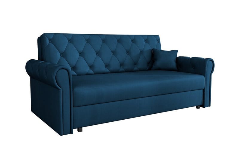 Denegal 2-sits liten bäddsoffa i Plysch - Blå - Möbler - Soffa - Bäddsoffa