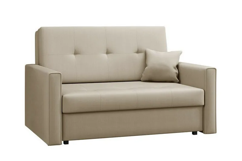 Denegal 2-sits liten bäddsoffa i Plysch - Beige - Möbler - Soffa - Bäddsoffa