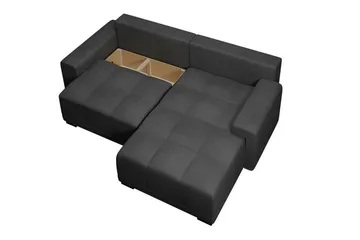 Denegal 2-sits Vänstervänd Bäddsoffa med Förvaring 130x190 cm i Tyg - Sandbeige - Möbler - Soffa - Bäddsoffa