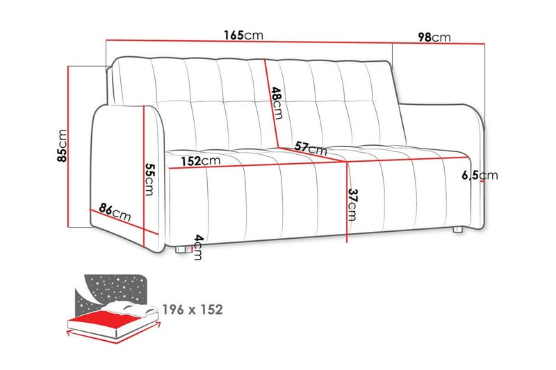 Denegal 3-sits Bäddsoffa - Möbler - Soffa - Bäddsoffa