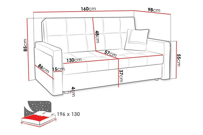 Denegal 3-sits Bäddsoffa - Möbler - Soffa - Bäddsoffa
