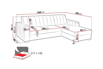 Denegal 3-sits Hörnbäddsoffa - Möbler - Soffa - Bäddsoffa
