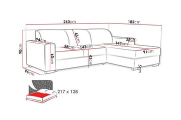 Denegal 3-sits Hörnbäddsoffa - Möbler - Soffa - Bäddsoffa