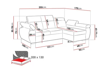 Denegal 3-sits Hörnbäddsoffa - Möbler - Soffa - Bäddsoffa