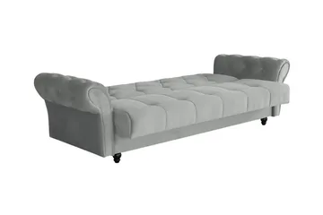 Denegal liten 3-sits Bäddsoffa Längsbäddad i Plysch - Mörkbrun - Möbler - Soffa - Bäddsoffa