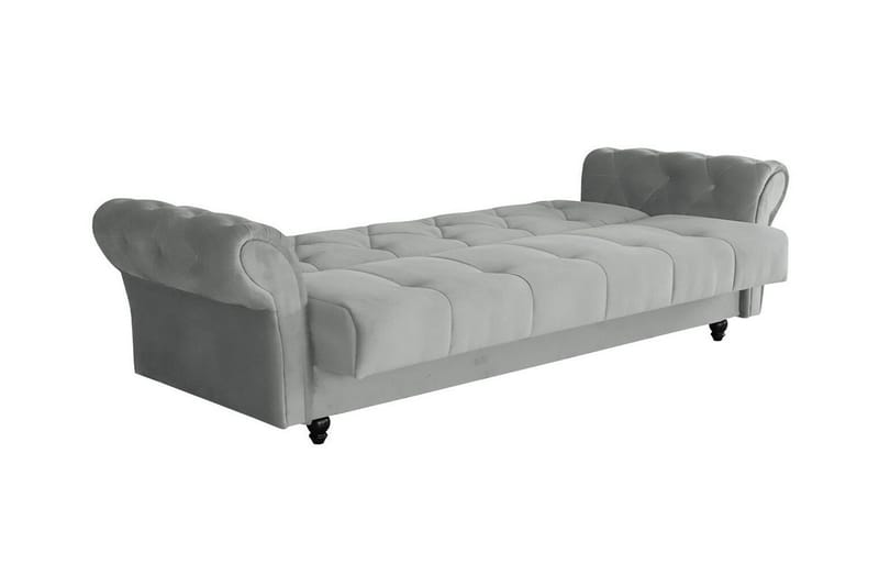 Denegal liten 3-sits Bäddsoffa Längsbäddad i Plysch - Mörkbrun - Möbler - Soffa - Bäddsoffa