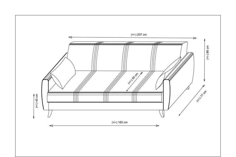 Dewan Bäddsoffa 3-sits - Ljusgrå - Möbler - Soffa - Bäddsoffa