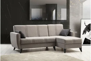 Dewan Bäddsoffa m. Divan 3-sits - Ljusgrå - Möbler - Soffa - Bäddsoffa