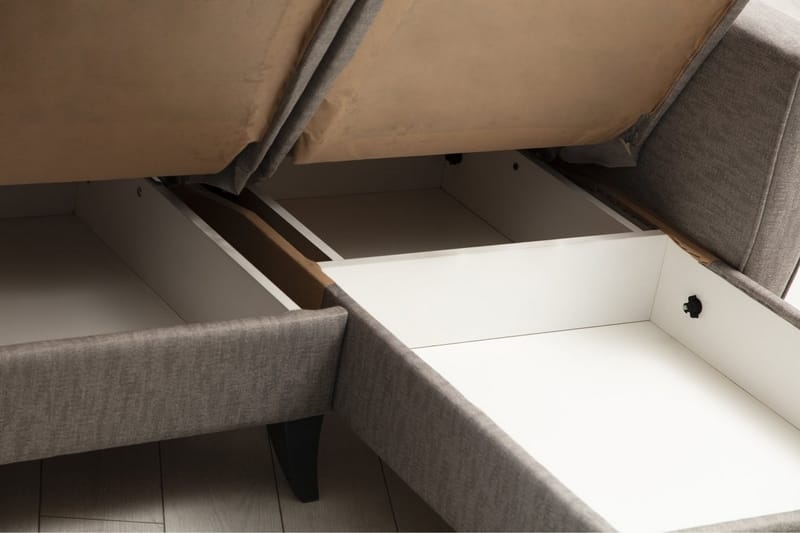 Dewan Bäddsoffa m. Divan 3-sits - Ljusgrå - Möbler - Soffa - Bäddsoffa