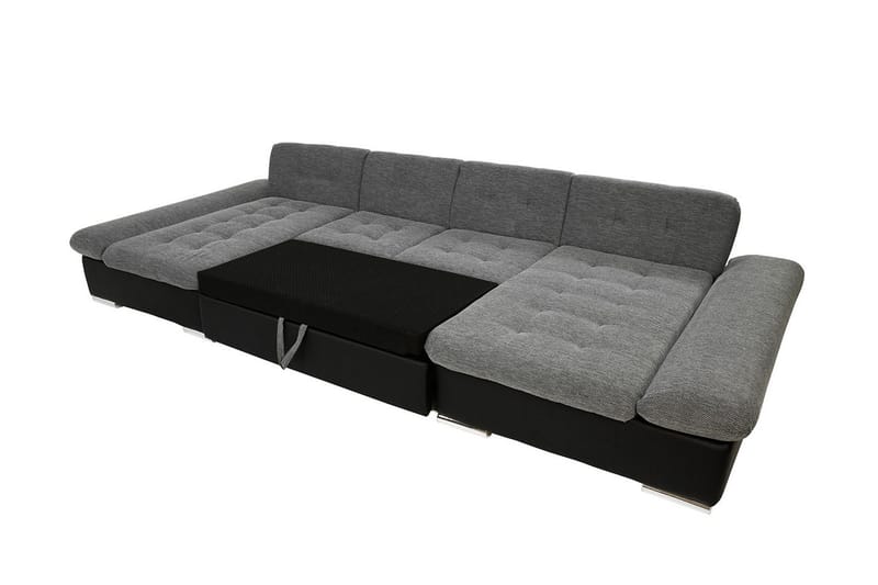 Dewitt 3-sits Bäddsoffa i Tyg och Läder - Vit|Grå - Möbler - Soffa - Bäddsoffa