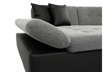 Dewitt 3-sits Bäddsoffa i Tyg och Läder - Vit|Grå - Möbler - Soffa - Bäddsoffa