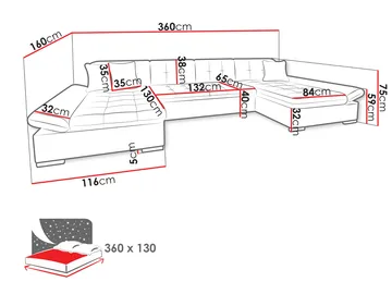 Dewitt 5-sits U-Bäddsoffa med förvaring - Möbler - Soffa - Bäddsoffa