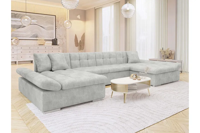 Dewitt Bäddsoffa Dubbeldivan 5-sits - Grå - Möbler - Soffa - Bäddsoffa