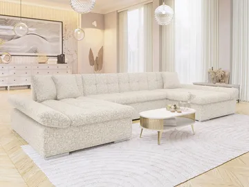 Dewitt U-formad 5-sits Bäddsoffa med förvaring - beige - Möbler - Soffa - Bäddsoffa