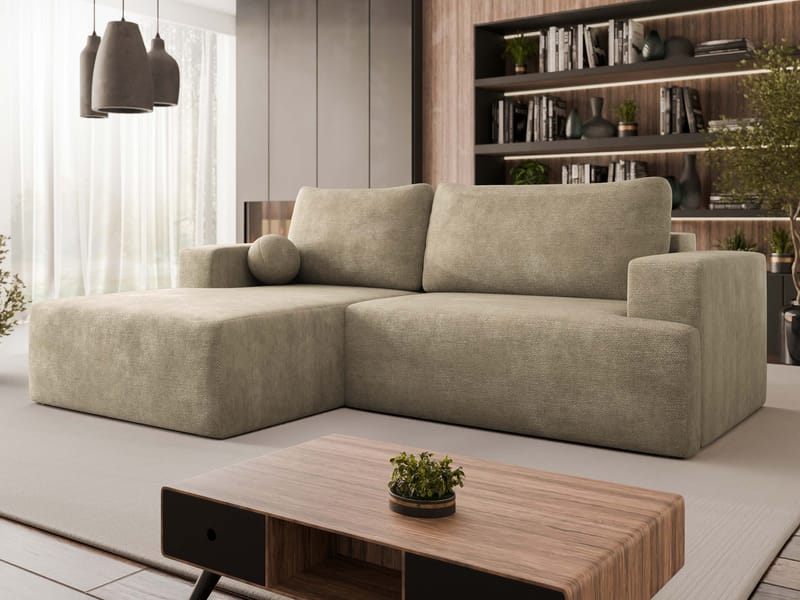 Deylor 3-sits Bäddsoffa med divan - beige - Möbler - Soffa - Bäddsoffa