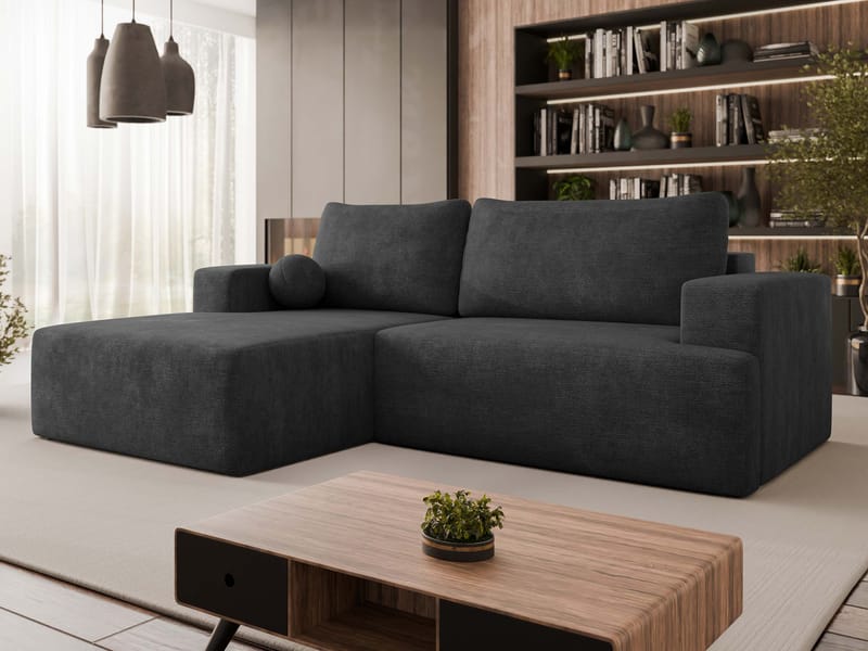 Deylor 3-sits Bäddsoffa med divan - svart - Möbler - Soffa - Bäddsoffa