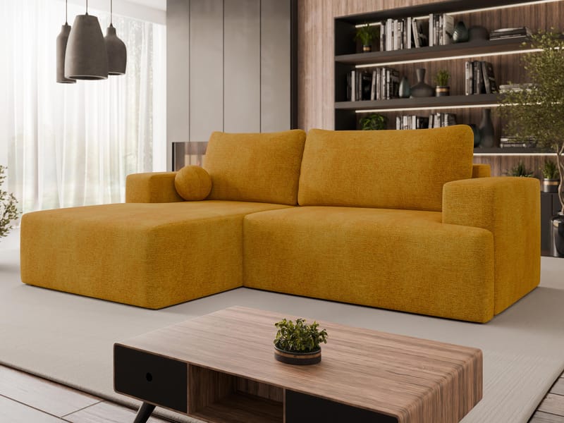 Deylor Bäddsoffa med Divan 3-sits - Gul - Möbler - Soffa - Bäddsoffa