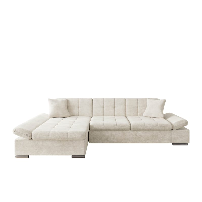 Djerra 3-sits Bäddsoffa divan vänster med förvaring, Beige