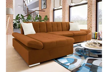 Djerra Bäddsoffa med Divan 3-sits - Orange - Möbler - Soffa - Bäddsoffa