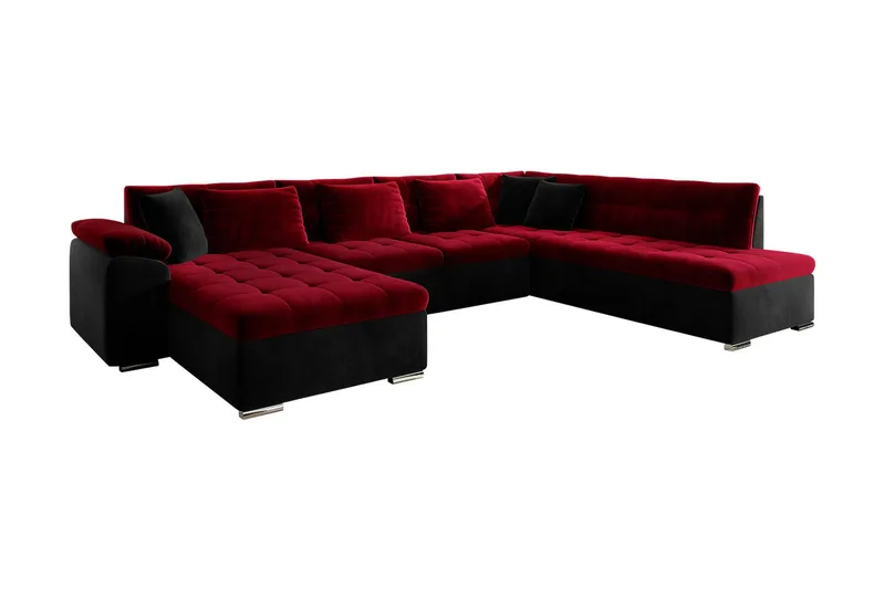 Dynir 4-sits Bäddsoffa, Röd/Svart