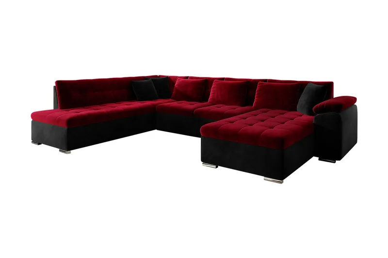 Dynir 4-sits Bäddsoffa - Röd/Svart - Möbler - Soffa - Bäddsoffa