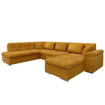 Dynir 6-sits Vänstervänd U-formad Bäddsoffa 125x290 cm med Förvaring i Tyg - Gul - Möbler - Soffa - Bäddsoffa