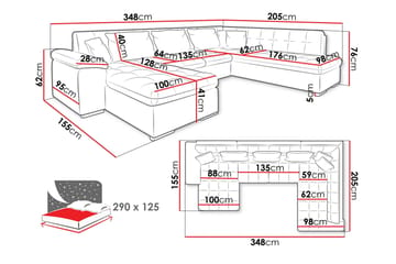 Dynir Bäddsoffa m. Divan och Schäslong 5-sits - Grön - Möbler - Soffa - Bäddsoffa