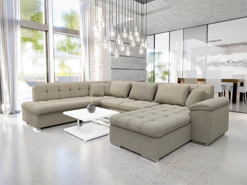 Dynir Bäddsoffa med Divan och Schäslong 5-sits - Beige - Möbler - Soffa - Bäddsoffa