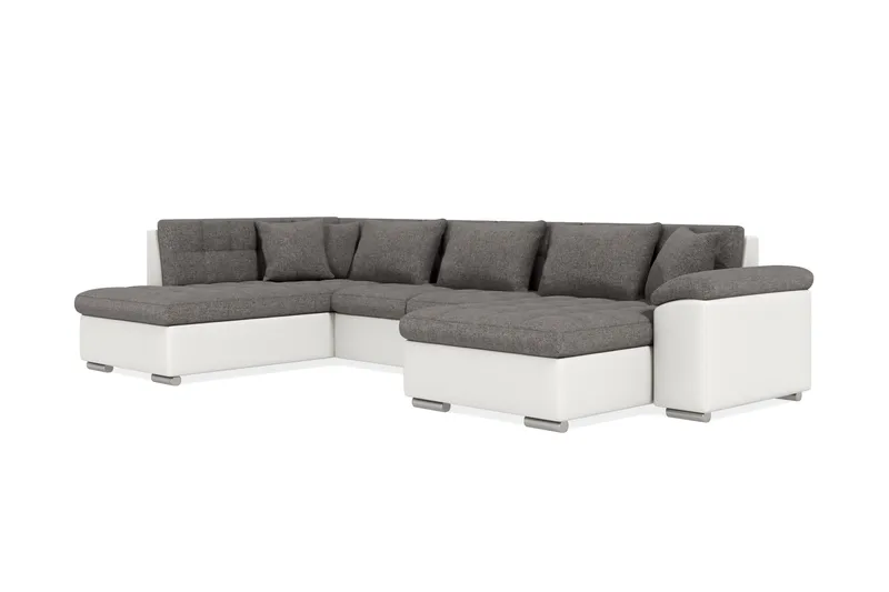 Dynir Hörnbäddsoffa Divan med Förvaring Höger - Vit/Ljusgrå - Möbler - Soffa - Bäddsoffa