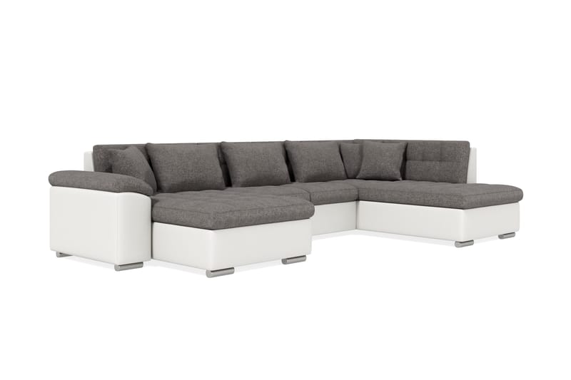 Dynir Hörnbäddsoffa Divan med Förvaring Vänster - Ljusgrå/Vit - Möbler - Soffa - Bäddsoffa