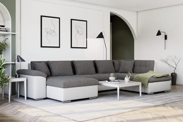 Dynir Hörnbäddsoffa Divan med Förvaring Vänster - Ljusgrå/Vit - Möbler - Soffa - Bäddsoffa