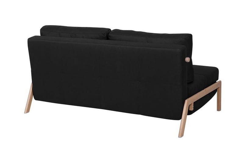 Edland 2-sits Rektangulär Bäddsoffa Fällbar 152 cm i Tyg med Träben - Svart - Möbler - Soffa - Bäddsoffa