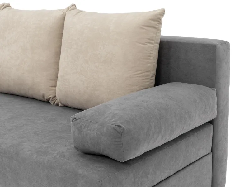 Eifion 3-sits Längsbäddad Bäddsoffa 133x192 cm med Förvaring i Tyg - Grå - Möbler - Soffa - Bäddsoffa