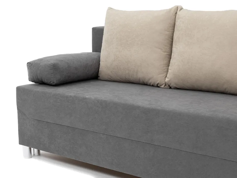 Eifion 3-sits Längsbäddad Bäddsoffa 133x192 cm med Förvaring i Tyg - Grå - Möbler - Soffa - Bäddsoffa