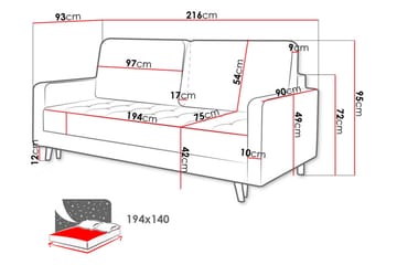 Eirado 4-sits Bäddsoffa - Grön - Möbler - Soffa - Bäddsoffa