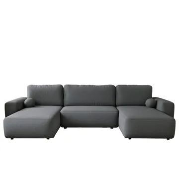 Elvior 5-sits U-formad bäddsoffa med dubbeldivan - grå - Möbler - Soffa - Bäddsoffa