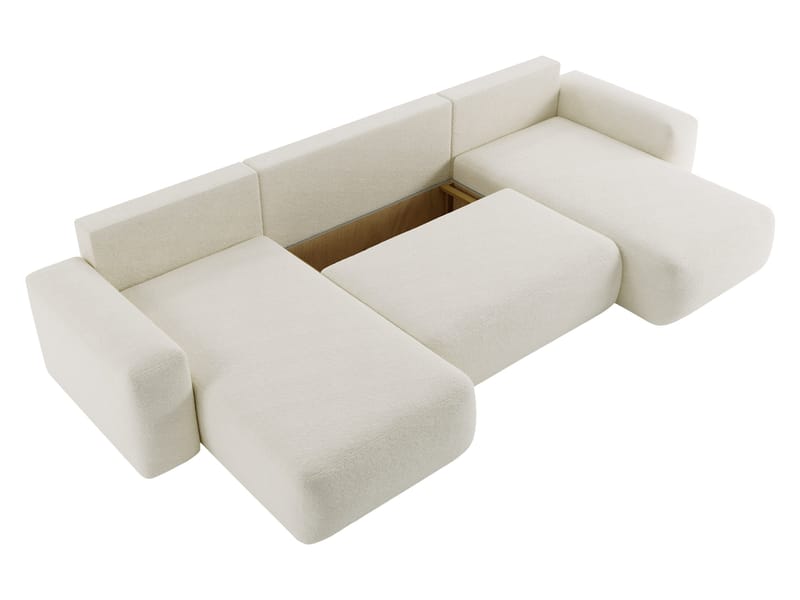 Elvior 5-sits U-formad bäddsoffa med dubbeldivan - grå - Möbler - Soffa - Bäddsoffa