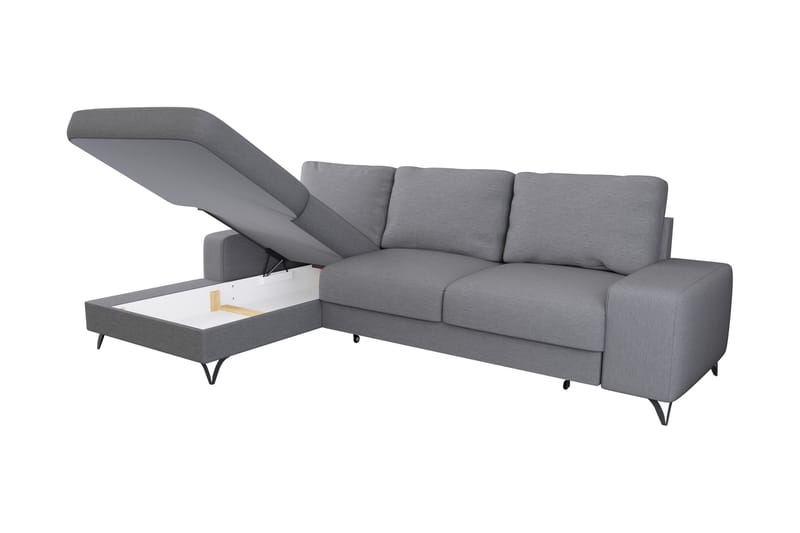 Emet Bäddsoffa med Divan 3-sits - Grå - Möbler - Soffa - Bäddsoffa
