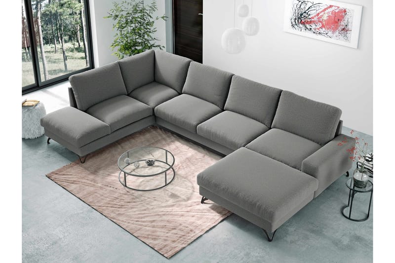 Emet Bäddsoffa med Divan och Schäslong 5-sits - Beige - Möbler - Soffa - Bäddsoffa