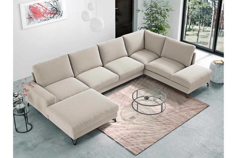 Emet Bäddsoffa med Divan och Schäslong 5-sits - Grå - Möbler - Soffa - Bäddsoffa