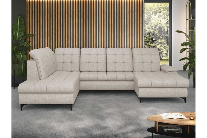 Enzo Bäddsoffa med Divan och Schäslong 4-sits - Beige - Möbler - Soffa - Bäddsoffa