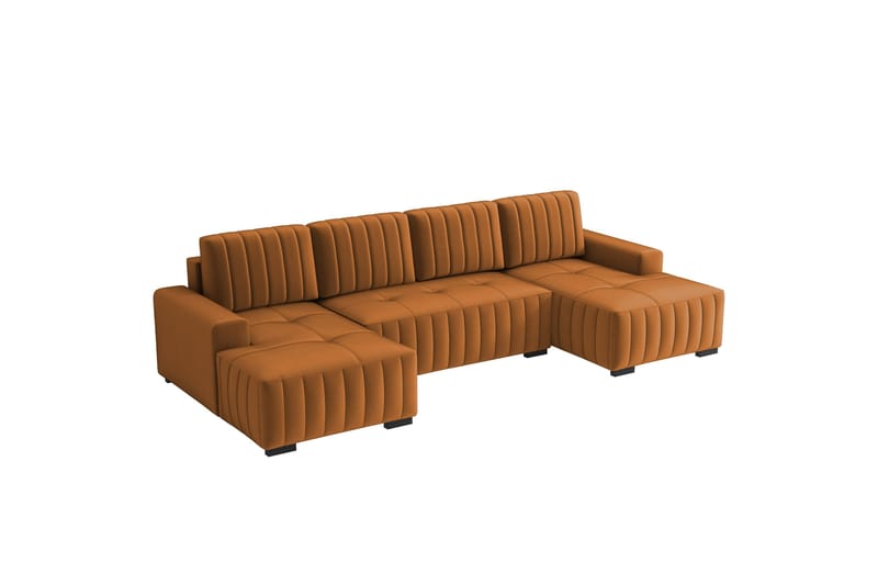 Esher Bäddsoffa Dubbeldivan 4-sits i Plysch - Orange - Möbler - Soffa - Bäddsoffa
