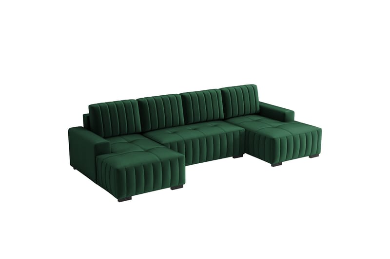 Esher Bäddsoffa Dubbeldivan 4-sits i Plysch, Grön