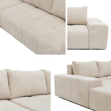 Falor 3-sits Bäddsoffa med divan Högervänd - Ljusgrå - Möbler - Soffa - Bäddsoffa
