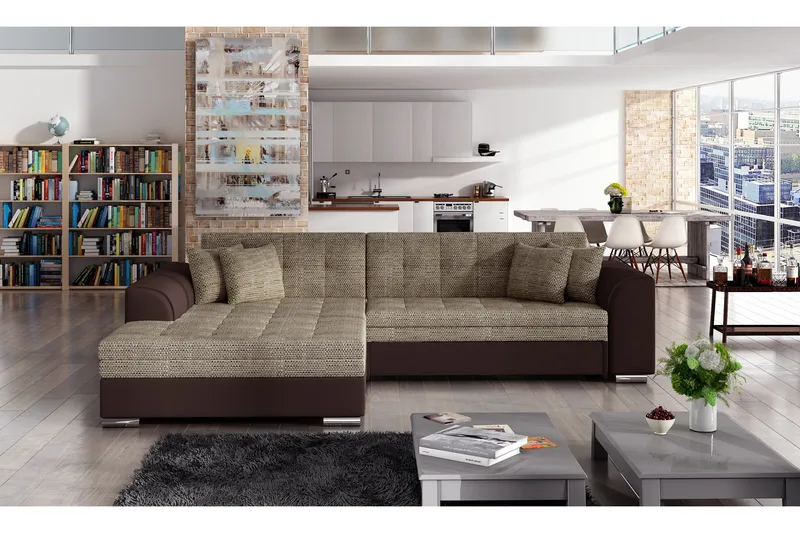 Falseti Bäddsoffa, Beige/Brun