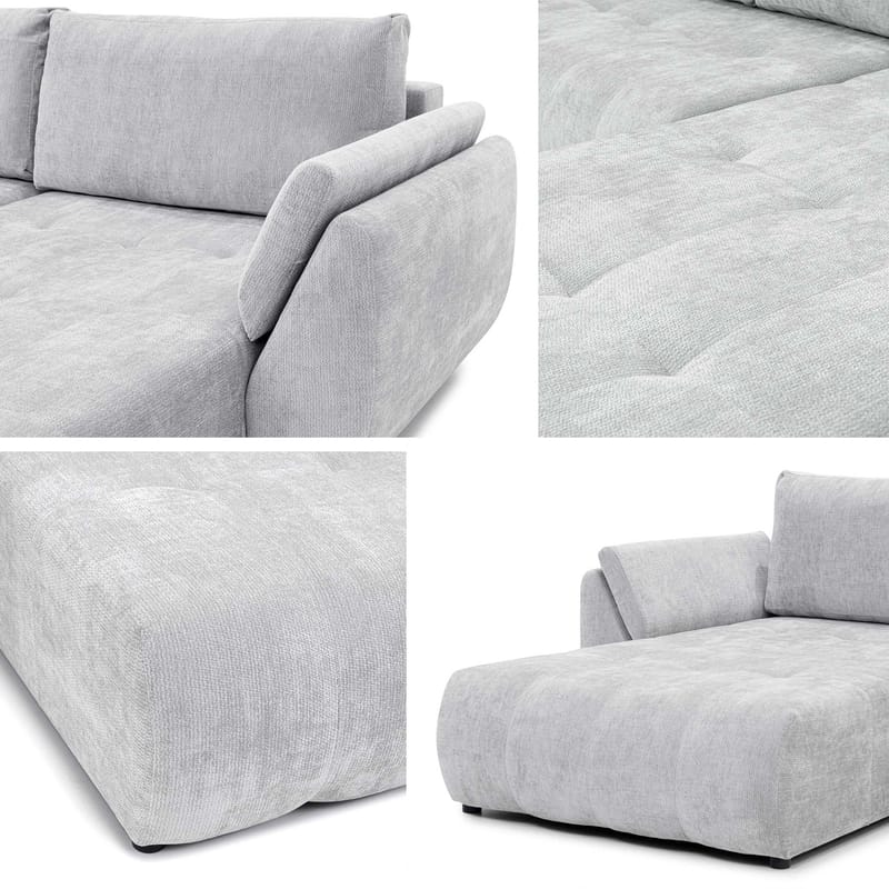 Faro 4-sits U-Bäddsoffa med förvaring - Grå - Möbler - Soffa - Bäddsoffa