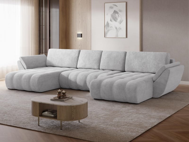 Faro 4-sits U-Bäddsoffa med förvaring - Grå - Möbler - Soffa - Bäddsoffa