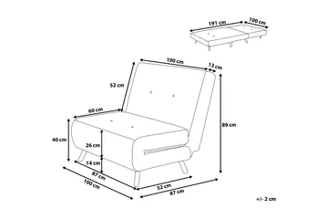 Farris Bäddsoffa 100 cm - Röd - Möbler - Soffa - Bäddsoffa